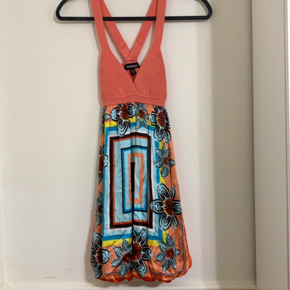 Bebe silk bubble hem dress-XS